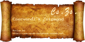 Cservenák Zsigmond névjegykártya