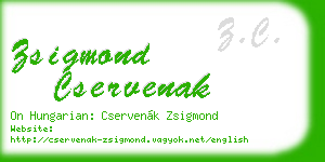 zsigmond cservenak business card